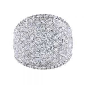 Nazar's 18k white gold diamond domed ring