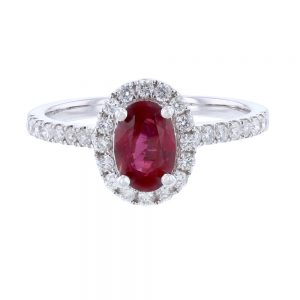 Nazar's No Heat Ruby and Diamond Ring