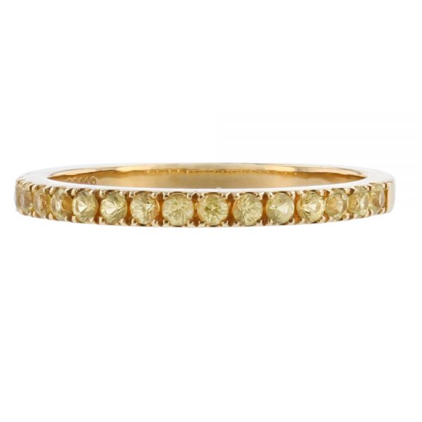Nazar's Yellow Sapphire pave band Wedding band stackable