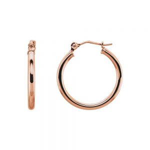 Nazar's Rose gold polished hoop earrings