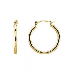 nazar's 14k yellow gold polished hoop earrings