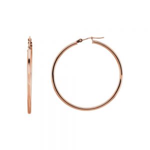 Nazar's 14k rose gold hoop earrings polished