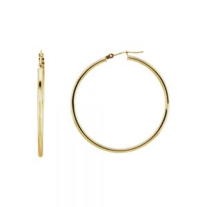 Nazar's 14k yellow gold polished hoops