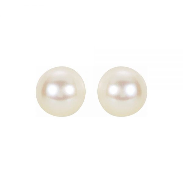 Nazazr's 6mm akoya pearl stud earrings 14k white gold
