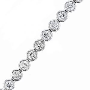 Nazar's 18K white gold diamond tennis bracelet bezel set