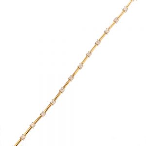 Nazar's Two tone 14k white yellow tennis bracelet seperated