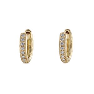 Mini Hoop Round Diamond Earrings