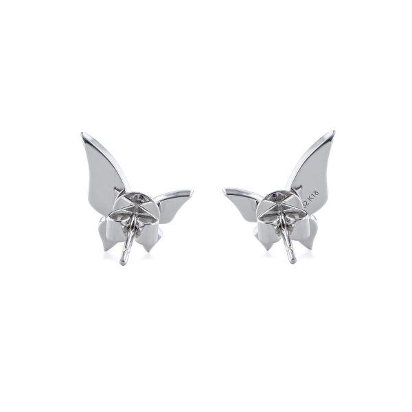 Butterfly White Diamond Stud Earrings