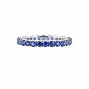 18K White Gold Blue Sapphire Eternity Band