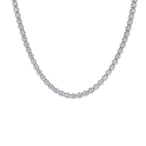 18K White Gold Diamond Necklace 6.04ct