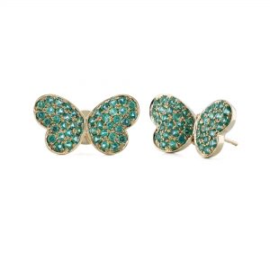 Butterfly Emerald Stud Earrings