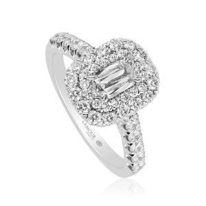 L’Amour Crisscut Double Halo Engagement Ring