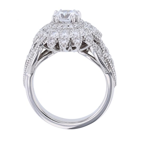 14K White Gold 64 Diamond Engagement Ring