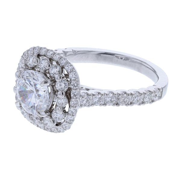 14K White Gold 56 Diamond Engagement Ring