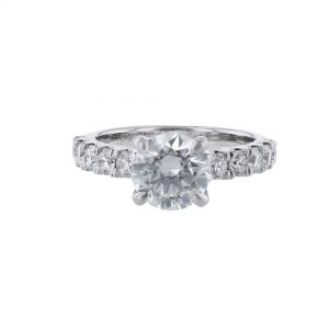 18K White Gold Ten Diamond Engagement Ring