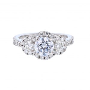 18K White Gold Two Diamond Engagement Ring