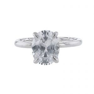 14K White Gold Under Halo Diamond Ring