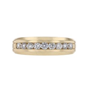 Channel Set Diamond Row Men's Band, 0.85ct.