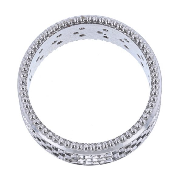 14K White Gold Honeycomb Diamond Eternity Band