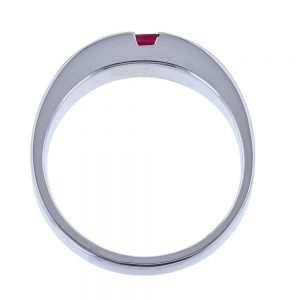 14K White Gold Ruby Band