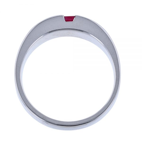 14K White Gold Ruby Band