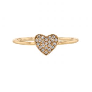 Yellow Gold Heart Diamond Ring