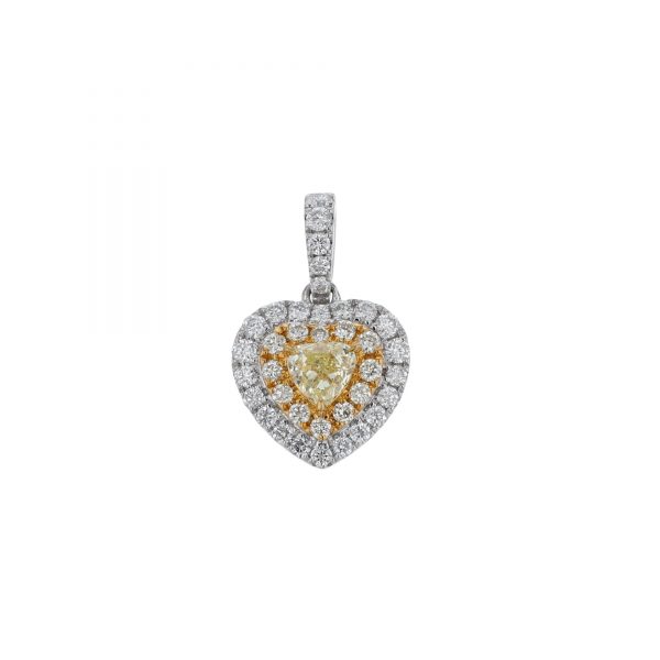 18K White & Yellow Gold Diamond Pendant