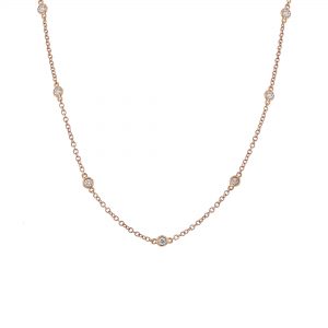 18K Rose Gold Diamond Accent Necklace