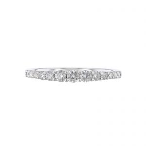 Diamond Halfway Wedding Band