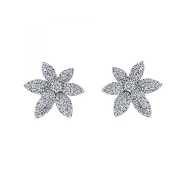 Flower Diamond Stud Earrings