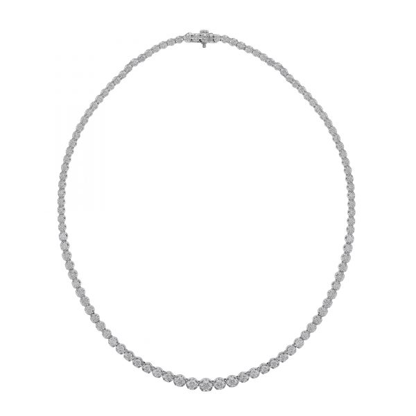 18K White Gold Diamond Necklace 7.01ct