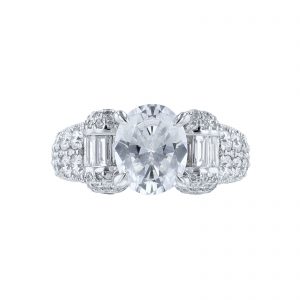 14K White Gold Cylinder Diamond Ring