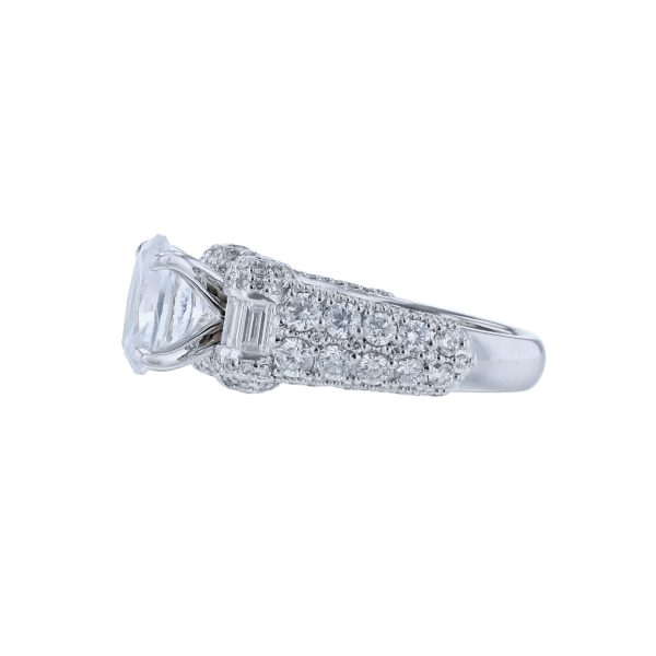 14K White Gold Cylinder Diamond Ring