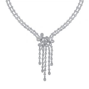 Multi Butterfly Double Strand Diamond Necklace