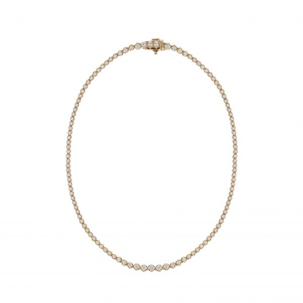 18K Yellow Gold Diamond Tennis Necklace, 5.00ct