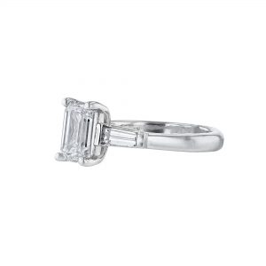 Three-Stone Emerald Cut Diamond Ring