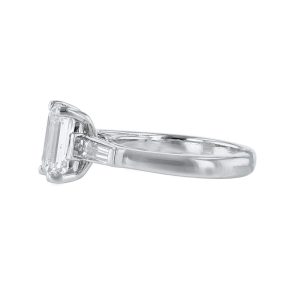 Three-Stone Emerald Cut Diamond Ring