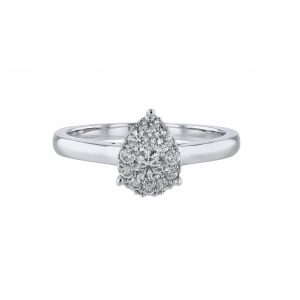 Pear Shape Round Diamond Promise Ring