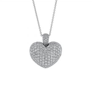 Diamond Heart Pendant Necklace, 2.94ct