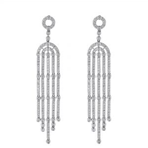 Diamond Dangle Fringe Earrings, 3.60ct.