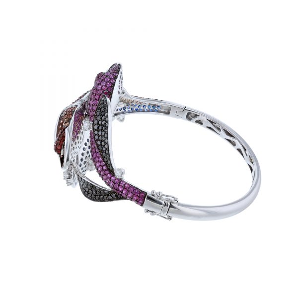 Sapphire Ruby and Diamond Bangle