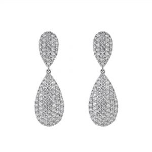 Double Tear Drop Diamond Earrings, 9.14ct.