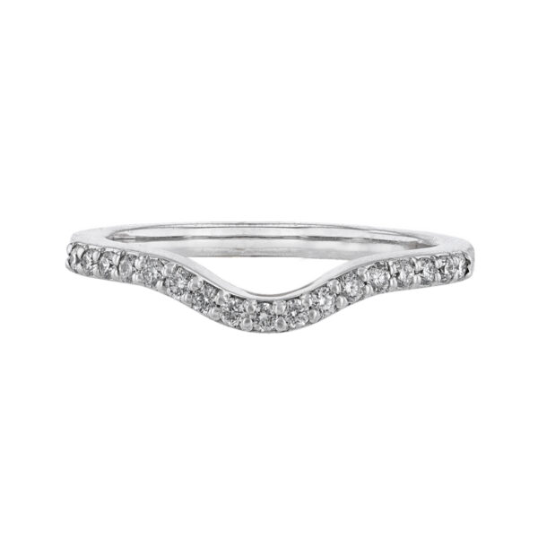 Curved Round Diamond Band, 0.18ct.