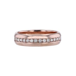 Diamond Row Men's Eternity Band, Rose Gold