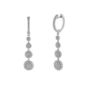 Gradual Round Multi Diamond Hoop Earrings