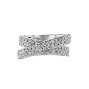 Double Row Criss-Cross Diamond Band