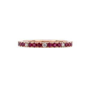 Ruby with Diamond Accents Stackable Band