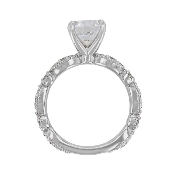 Milgrain Alternating Bezel Diamond Ring, 0.58ct.