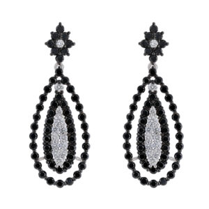 Black Diamond Teardrop Earrings, 5.01ct.