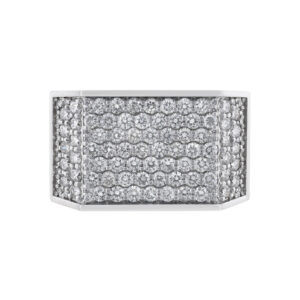 14K White Gold Diamond Square Ring, 1.90ct.